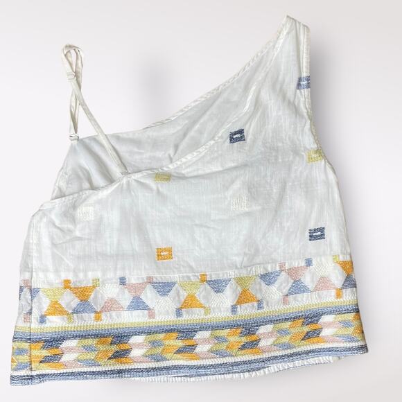 Free People Bali Baby Ivory One Shoulder Embroidered Top Size XS - Picture 3 of 7